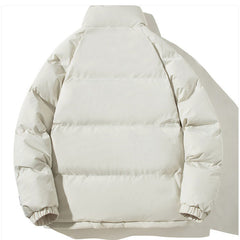 Couples Stand-up Collar Coat With Pockets Warm Plush Thickened Jacket For Men Loose Outwear Top Clothing