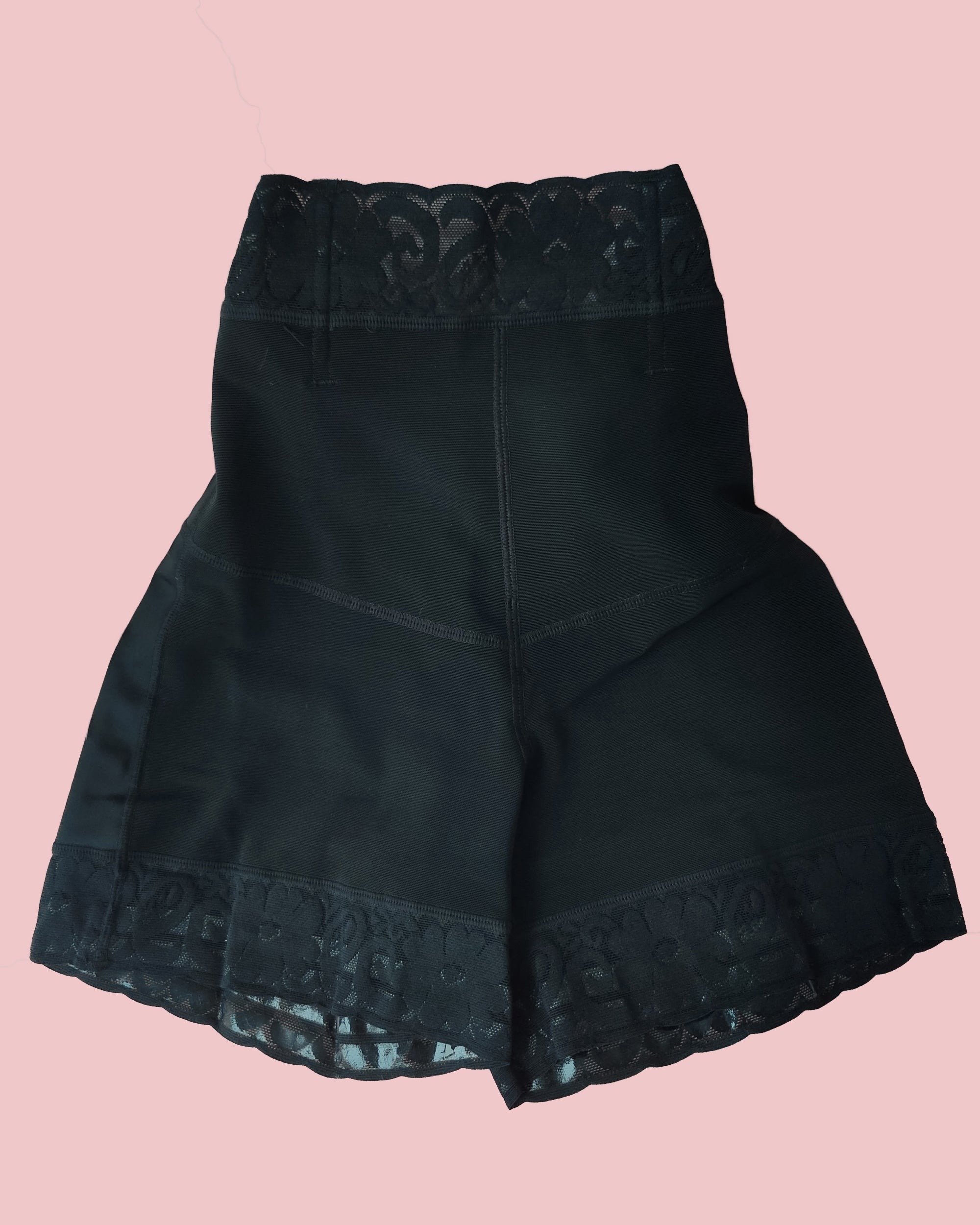 Double Compression High Waist Seamless Butt Lifting Lace Shaper Shorts with Bones
