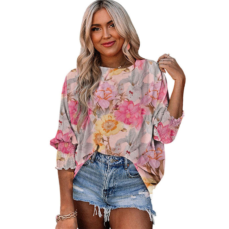 Loose Printed Chiffon Shirt For Women