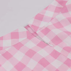 Plus Size Skirt Plaid Large Swing High Waist A- Line Skirt