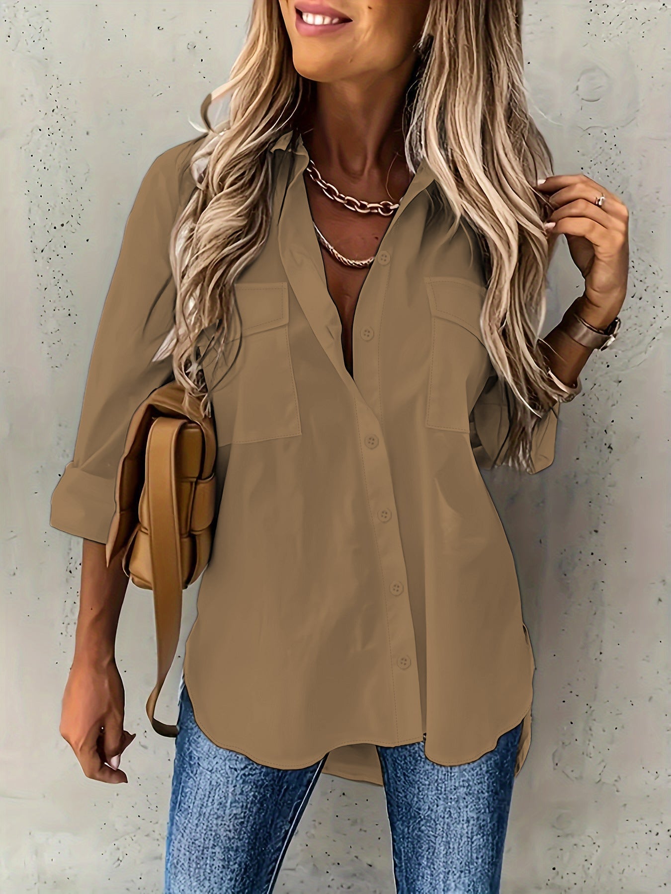 All-Season Versatile Loose Top With Pockets