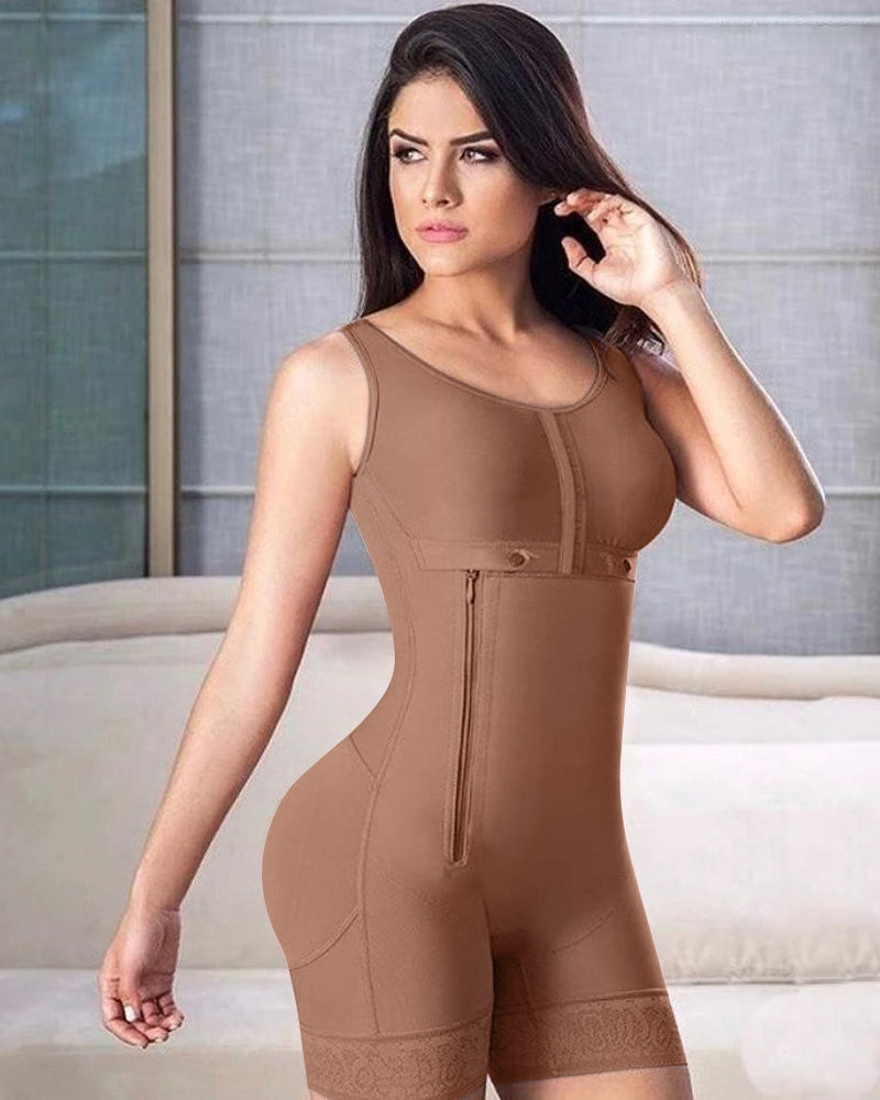 Zipper Adjustable Breast Support Tummy Control Shaperwear