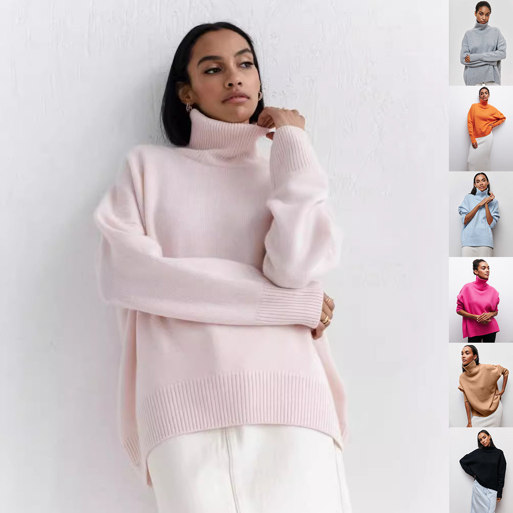 Turtleneck Sweater Ins Solid Color Long Sleeve Pullover Top Clothing