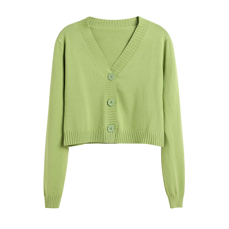 Style Knitted Sweater Cardigan V Neck Casual Sweater