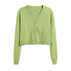 Style Knitted Sweater Cardigan V Neck Casual Sweater