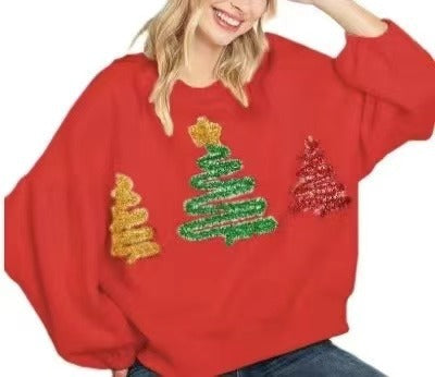 Christmas Tree Casual Pullover Long Sleeve Sweater