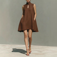Front-short Back-long Asymmetrical Sleeveless Dress