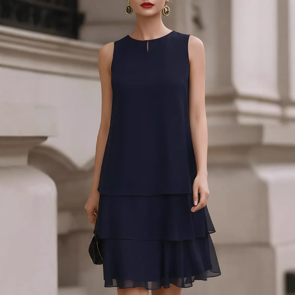 Casual Multi-Layer Chiffon Flowy Dress Style
