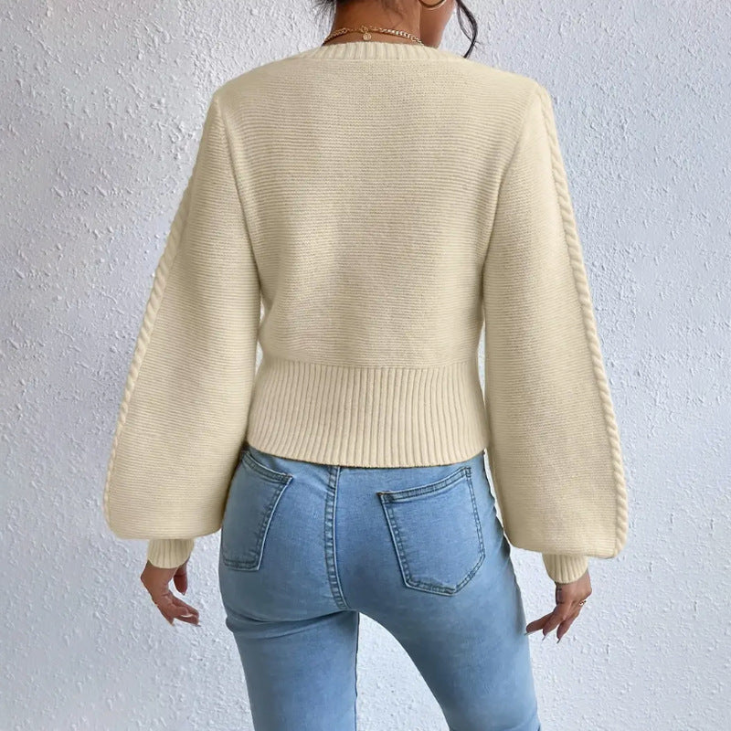 Solid Color Square Collar Sweaters Clothing
