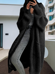 And Lazy Style Long Cardigan Sweater For Women, Loose And Versatile, Long Sleeve Knitted Cardigan.
