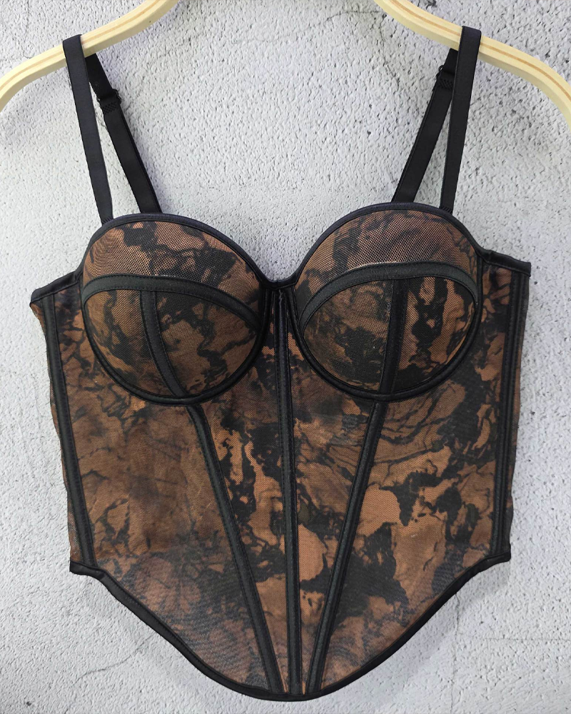 Mesh Suspender Corset