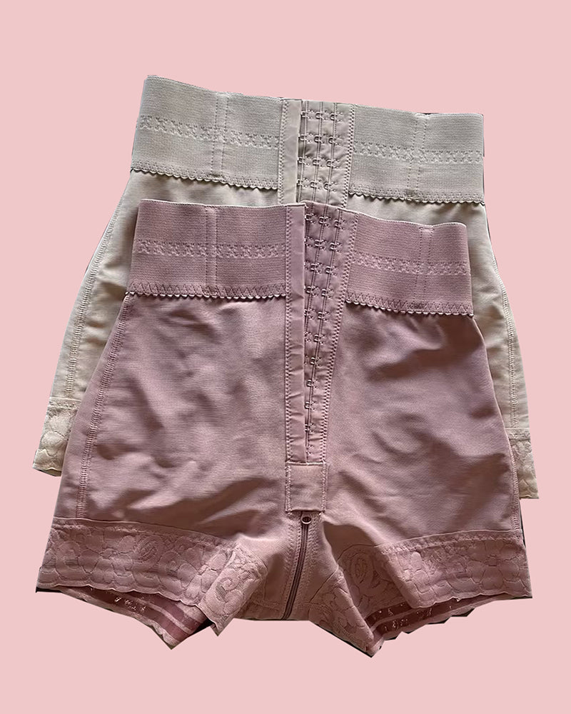 BBL Shorts Double Compression High Waisted Hook & Eye Control  With Mid-section Tummy Control Curvy Fit
