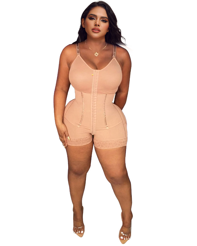 High Compression Tummy Control Hook And Eye Bodyshaper With Bra