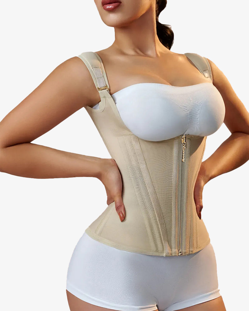 Waist Trainer for Vest Body Shaper Cincher Trimmer Tank Top Sport Girdle with Steel Bones