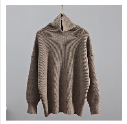 Cashmere Sweater Turtleneck Pullovers Top Solid
