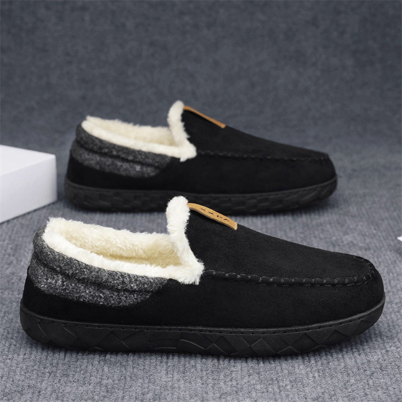 Mens Slip-on Snow Boots With Fleece Lining For Extra Warmth In Winter