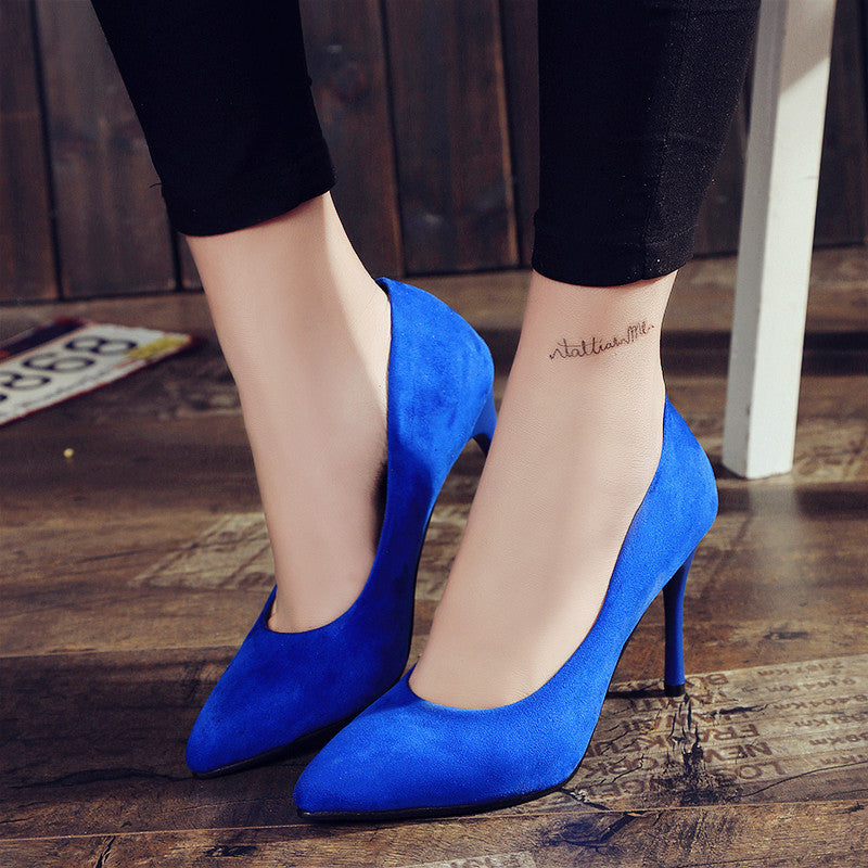 Single Korean Style Shallow Mouth High Heel Shoes