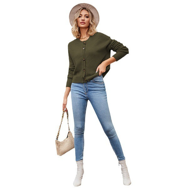 Knitted Cardigans Tops For And Single Button Commuter Knitted Cardigan Jacket