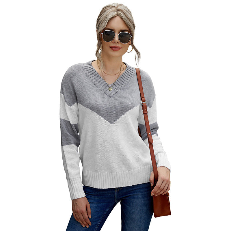 Sweater Fall Amazon Hit Color Long-sleeved