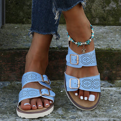 Slippers Adjustable Buckle Sandals Hollow Out Shoes Girl