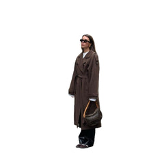 Elegant Wool Long Coat Casual-style Outerwear