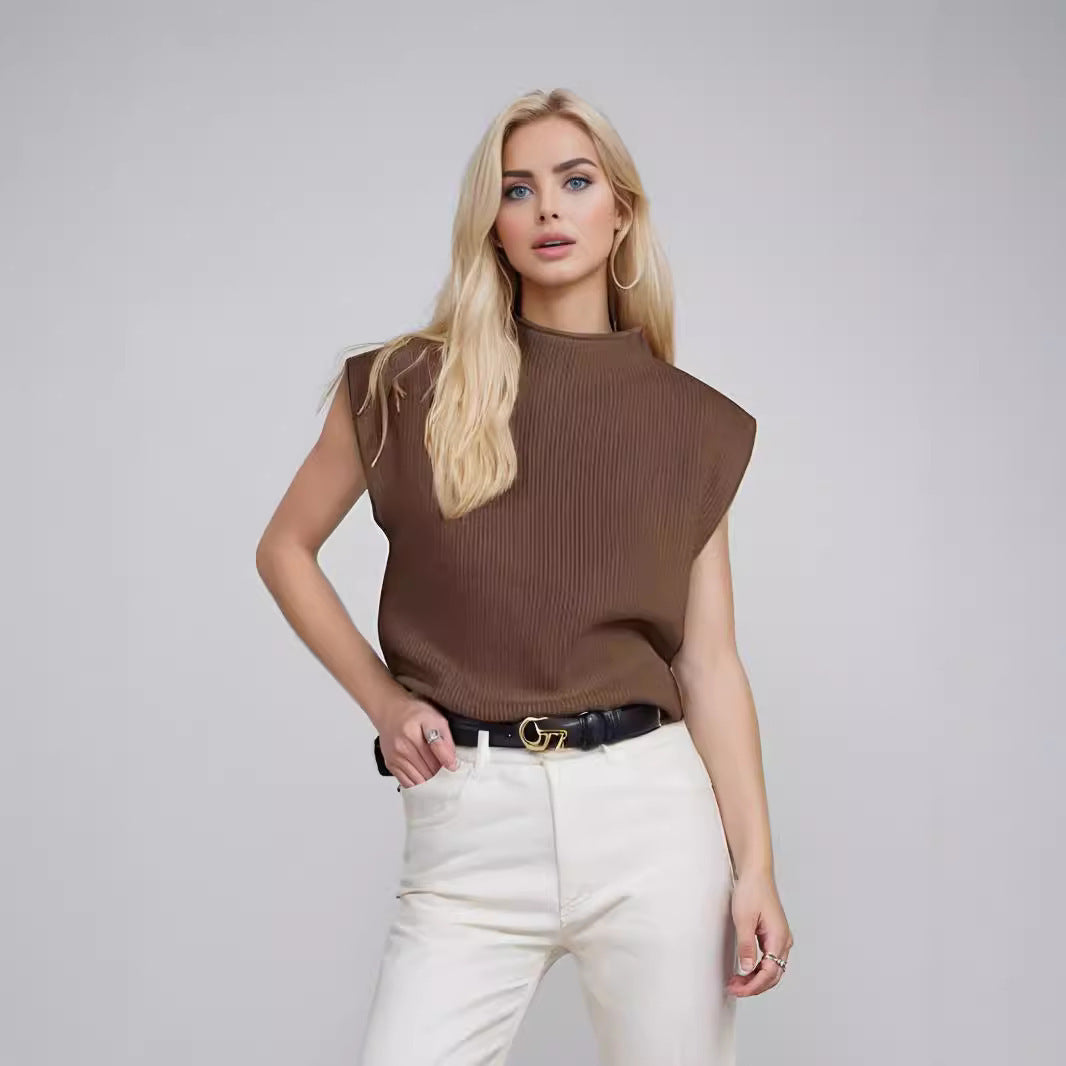 Style Turtleneck Vest Sweater