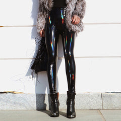 PU Laser Mirror Seven Color Leather Pants