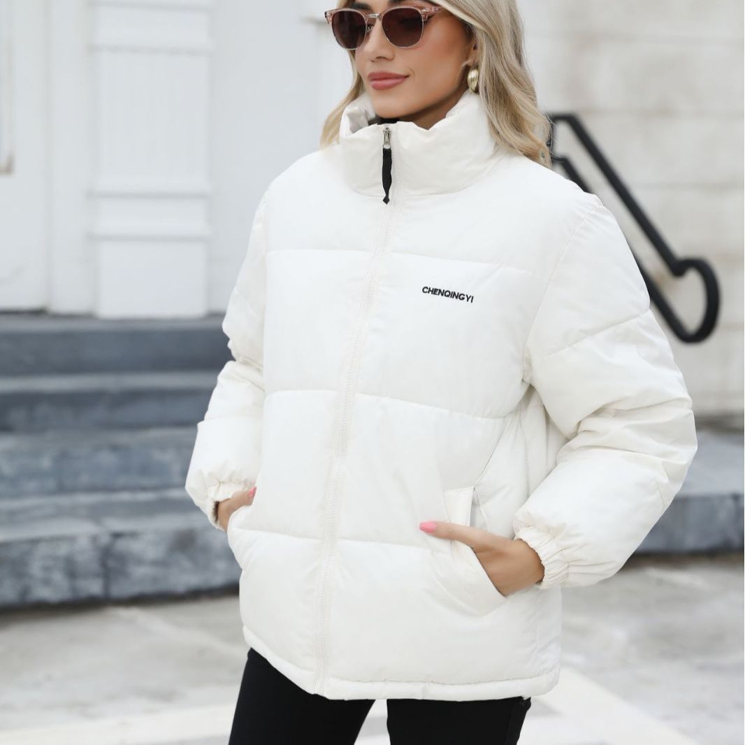 Coat Casual Windproof Down Cotton Coat Warm Thickened Jacket Solid Outwear All-match Loose Tops Clothing