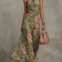 Resort-style Waist-cinching Figure-flattering Dress