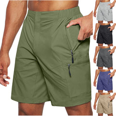 Men'S Casual Elastic Waist Strap Shorts Casual Fit Outdoor Long Shorts For Men Knee-Length Straight Leg Pants Shorts