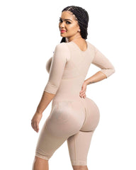 Post-Surgery Double Compression Garments Faja With Sleeves & Bra Tummy Control Shapewear Slimming Fajas Lace Body Shaper