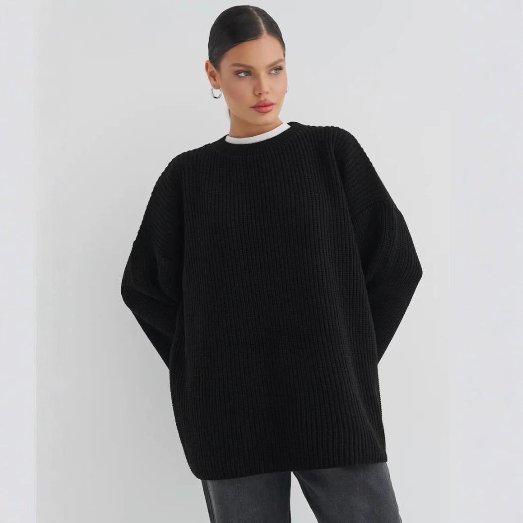 Loose Sweater Gray Top