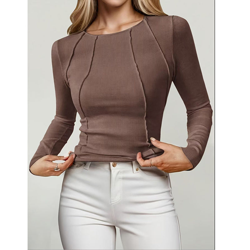 Long Sleeve T Shirts Crewneck Slim Fit Tops Going Out Fall Basic Tee