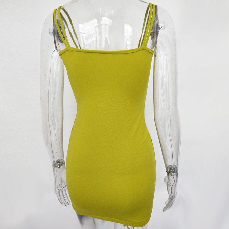 Articat Spaghetti Strap Backless Dress Strapless Bodycon Bandage Party Dresses Vestidos Club Mini Dress