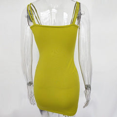 Articat Spaghetti Strap Backless Dress Strapless Bodycon Bandage Party Dresses Vestidos Club Mini Dress