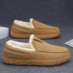 Mens Slip-on Snow Boots With Fleece Lining For Extra Warmth In Winter