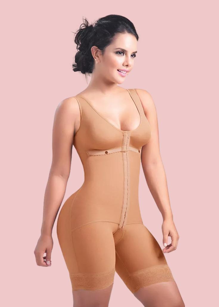 Bodysuit Front Closure Adjustable Tummy Control Shapewear Slimming Fajas Lace Body Shaper