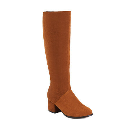 Matte All-Match Retro Chunky Mid-Heel Womens Boots