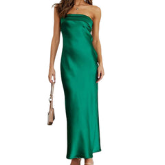 Tube Top Long Dress With Backless Design INS Flowers Print Party Evening Dresses For Women