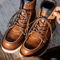 Lapel Vintage Work Boots Men's Boots British Style