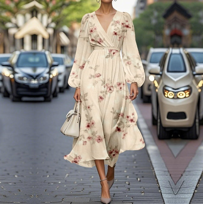 Printed Casual Retro Dress