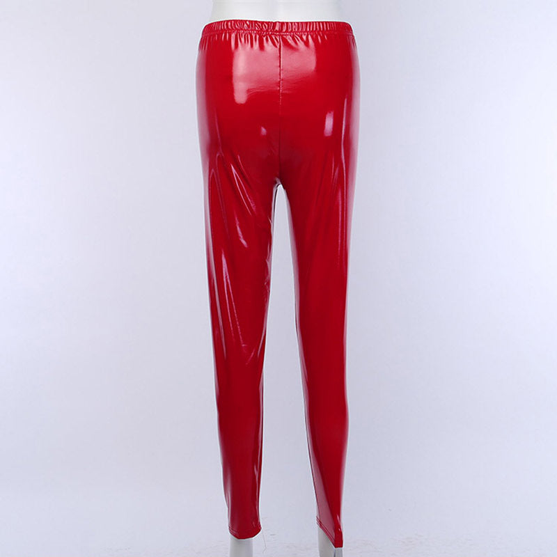 PU Laser Mirror Seven Color Leather Pants