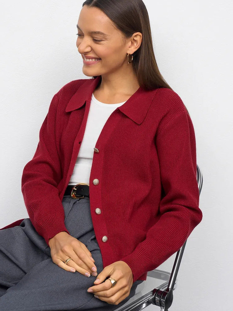 V-neck Casual Knitted Cardigan