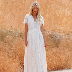 Tulle Dress Deep V Pullover Wedding Dress