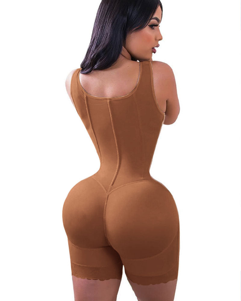 High Double Compression Garment Abdomen Control Hook And Eye Closure Tummy Control Adjustable Bodysuit