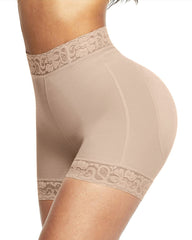 Mid-Waist Shaping Shorts Shapewear Panty With Anti-Rolling Lace Tummy Control Underwear For Butt Lifter