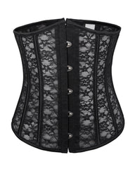 Lacing Corset Top Satin Boned Overbust Body Shaper Bustier