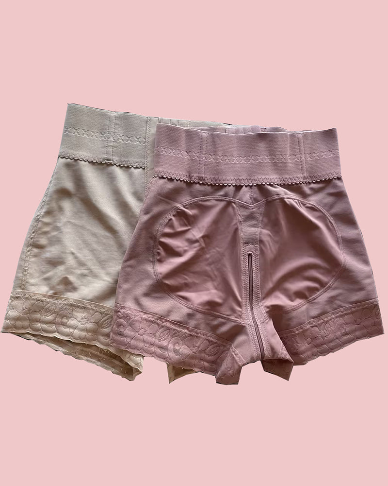 BBL Shorts Double Compression High Waisted Hook & Eye Control  With Mid-section Tummy Control Curvy Fit