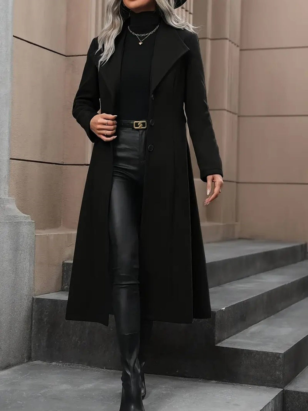 Minimalist Basic Belt King-size Coat