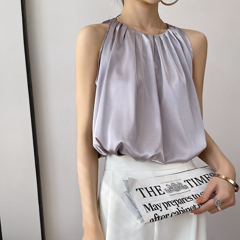 Satin Halter Sleeveless Sling